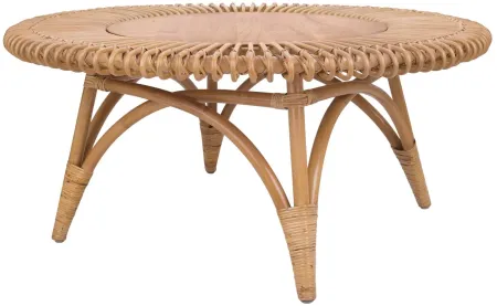 Alani Round Coffee Table in Honey by New Pacific Direct
