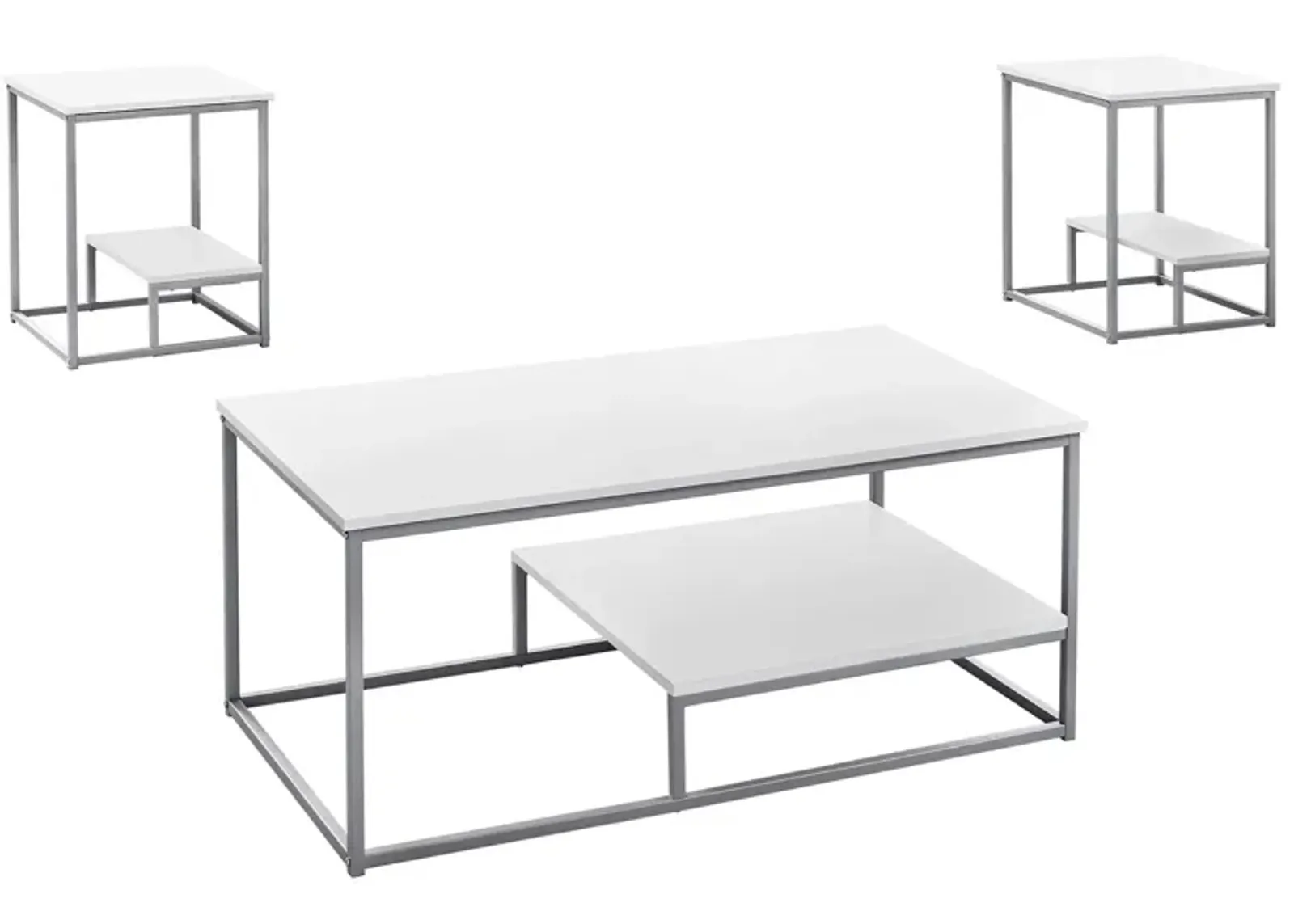 Monarch Specialties 3-pc. Table Set in White by Monarch Specialties