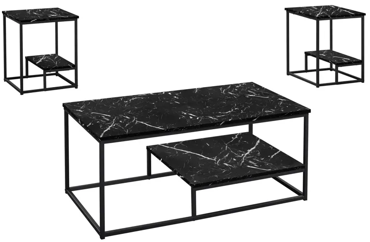 Monarch Specialties 3-pc. Table Set in Black by Monarch Specialties