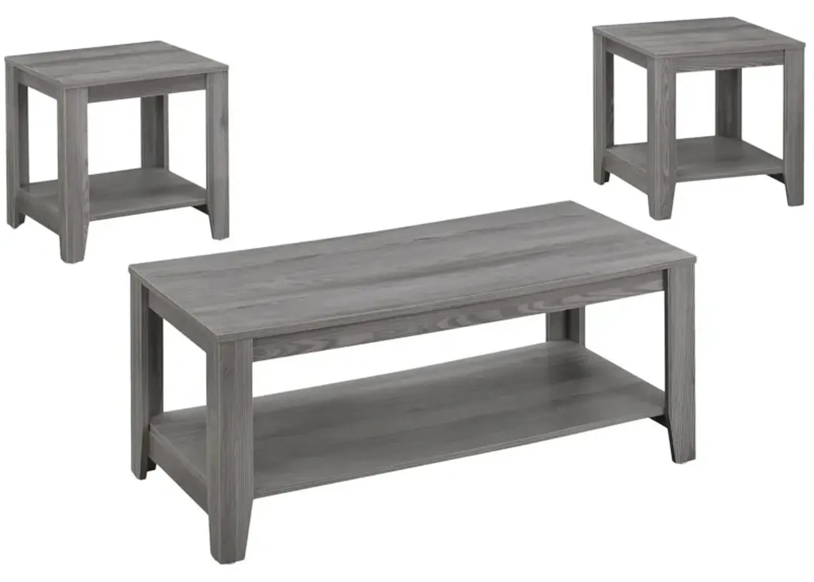 Monarch Specialties 3-pc. Table Set in Grey by Monarch Specialties