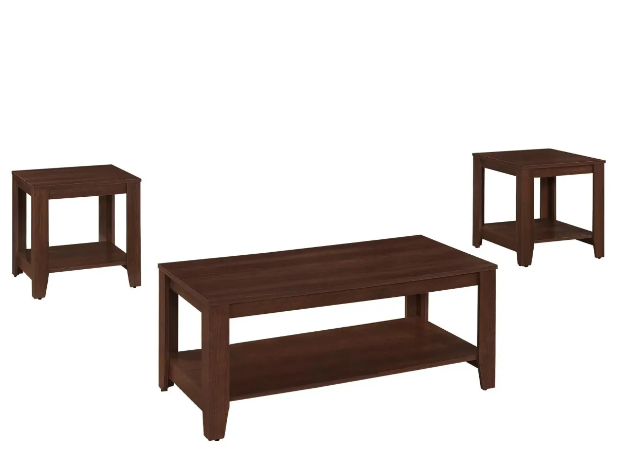 Monarch Specialties 3-pc. Table Set in Cherry by Monarch Specialties