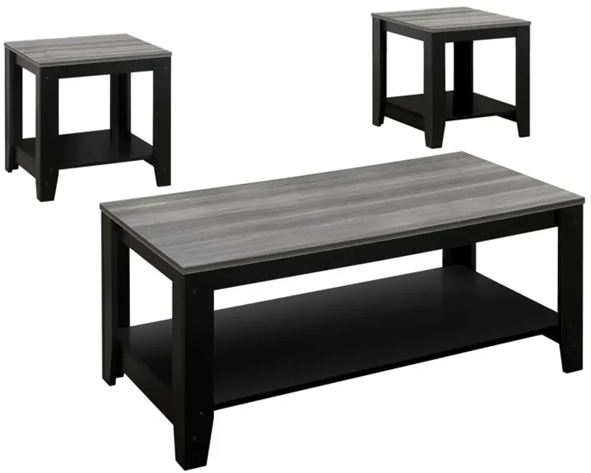 Monarch Specialties 3-pc. Table Set in Black by Monarch Specialties