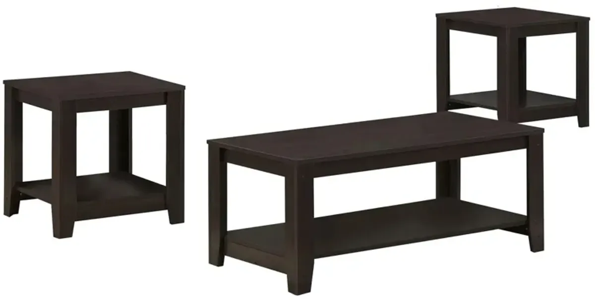 Monarch Specialties 3-pc. Table Set in Espresso by Monarch Specialties