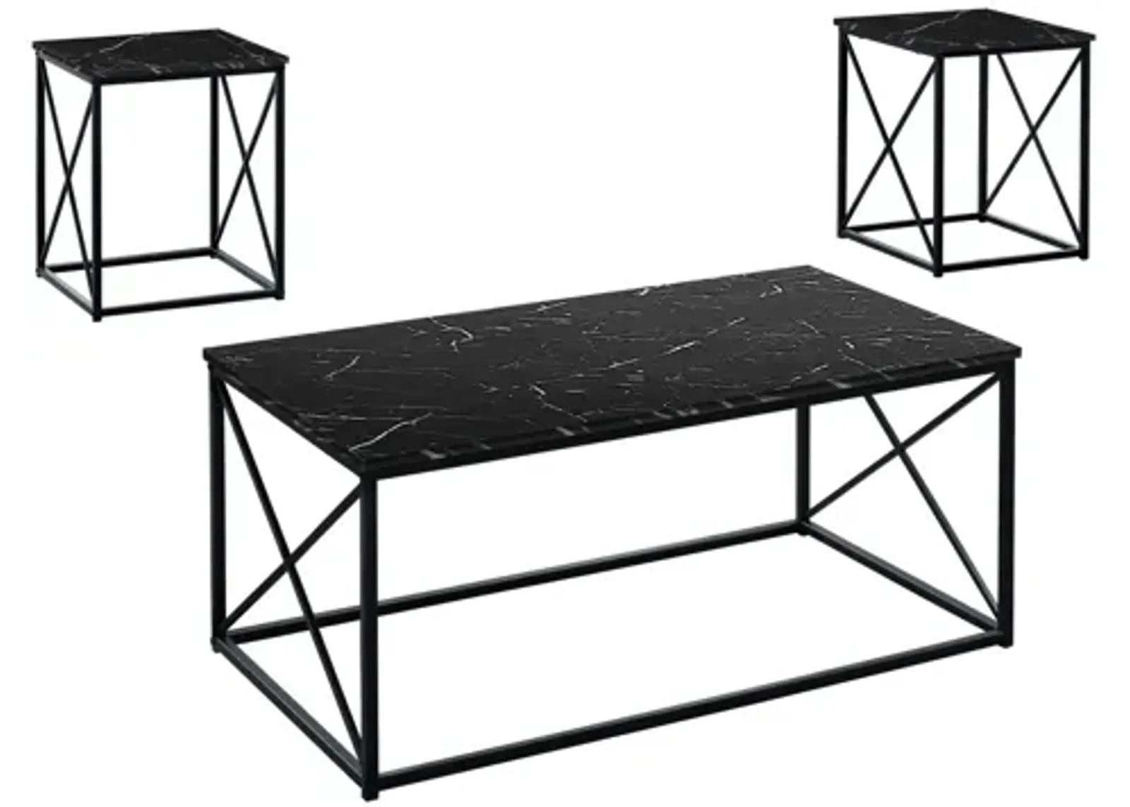 Monarch Specialties 3-pc. Table Set in Black by Monarch Specialties