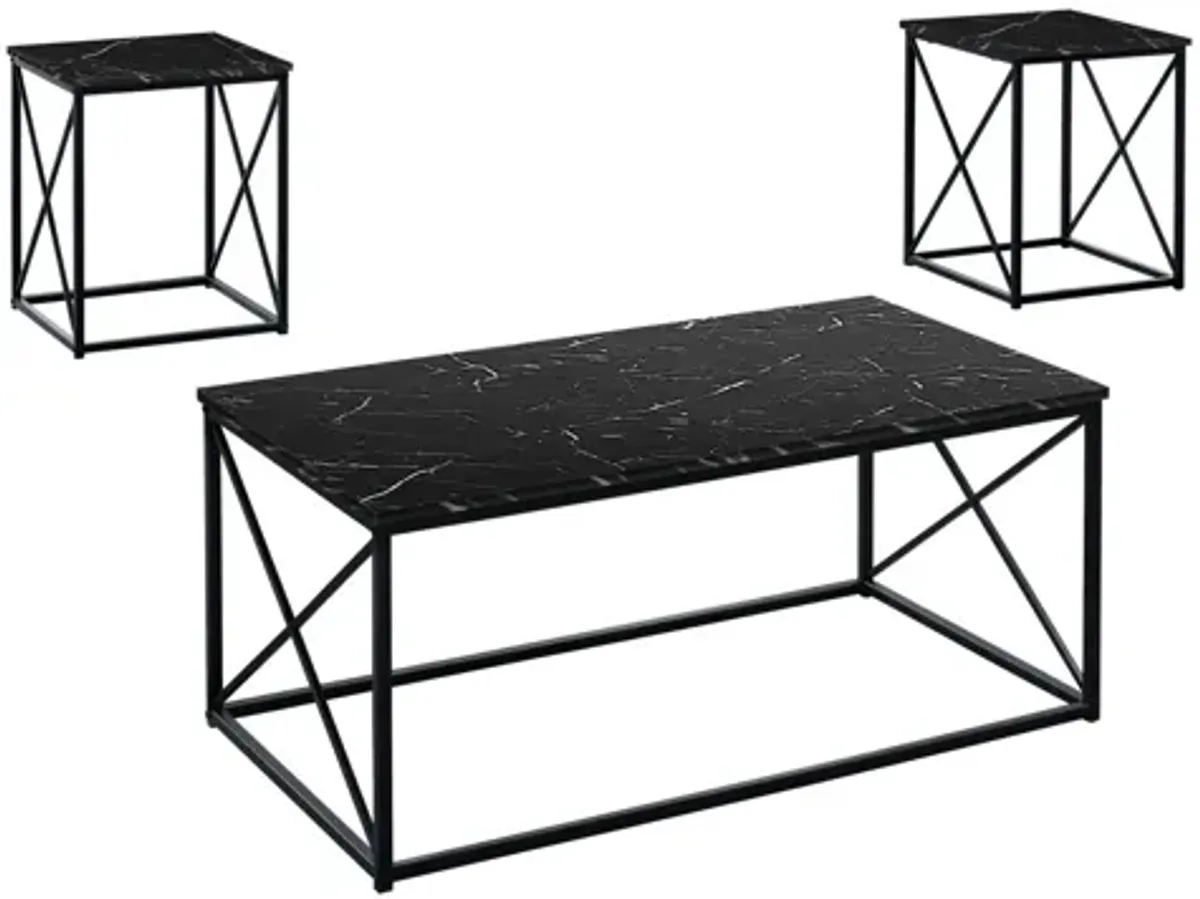 Monarch Specialties 3-pc. Table Set in Black by Monarch Specialties