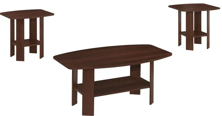 Monarch Specialties 3pc. Table Set in Cherry by Monarch Specialties