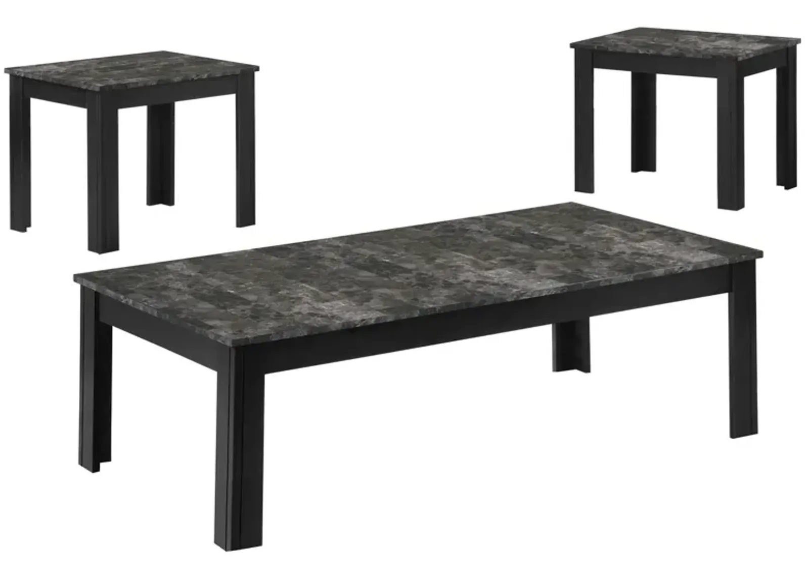 Monarch Specialties 3pc. Table Set in Black by Monarch Specialties