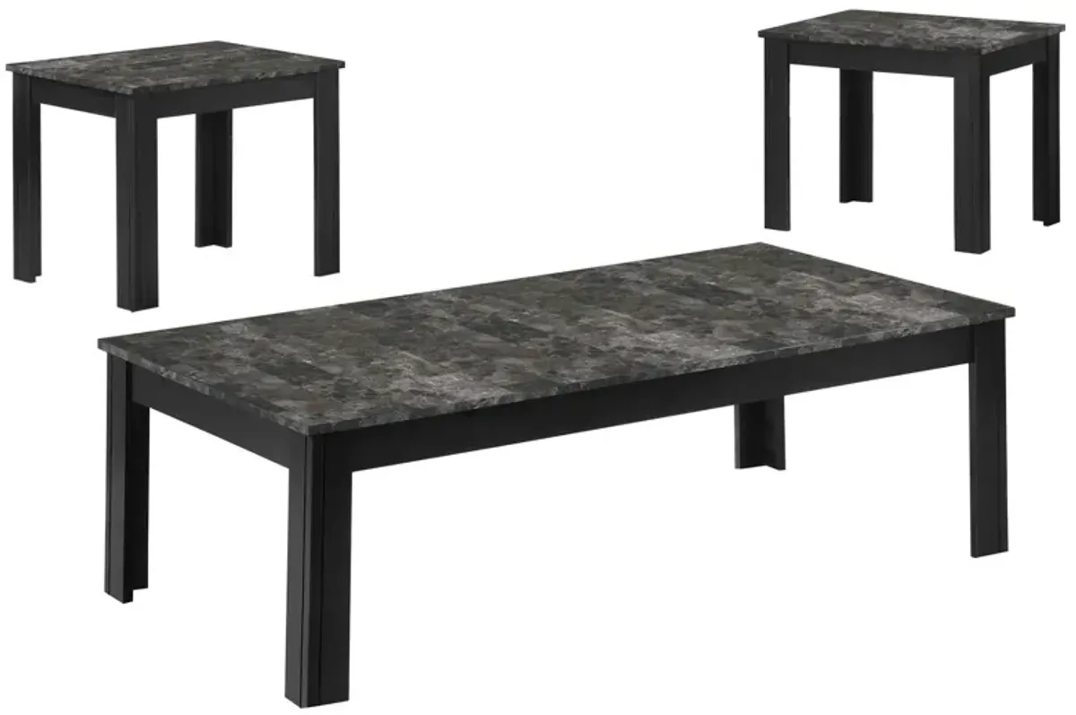 Monarch Specialties 3pc. Table Set in Black by Monarch Specialties