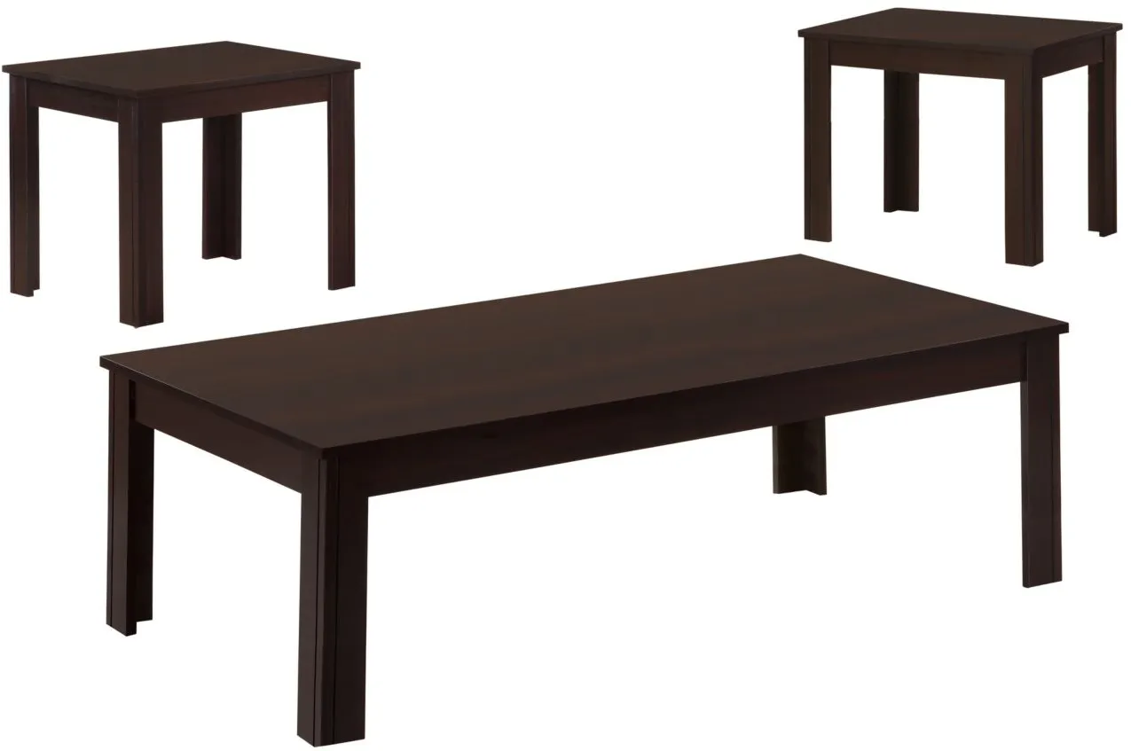 Monarch Specialties 3pc. Table Set in Espresso by Monarch Specialties