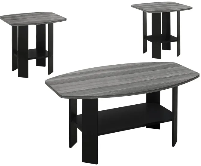 Monarch Specialties 3pc. Table Set in Black by Monarch Specialties