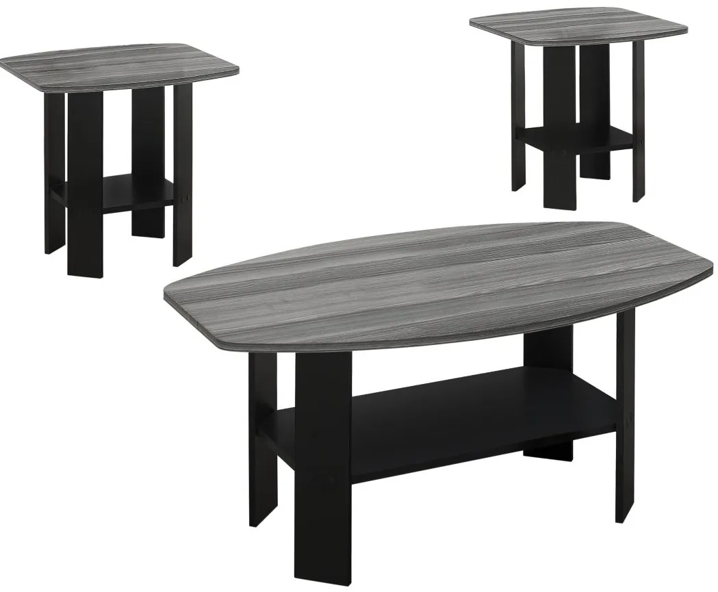 Monarch Specialties 3pc. Table Set in Black by Monarch Specialties