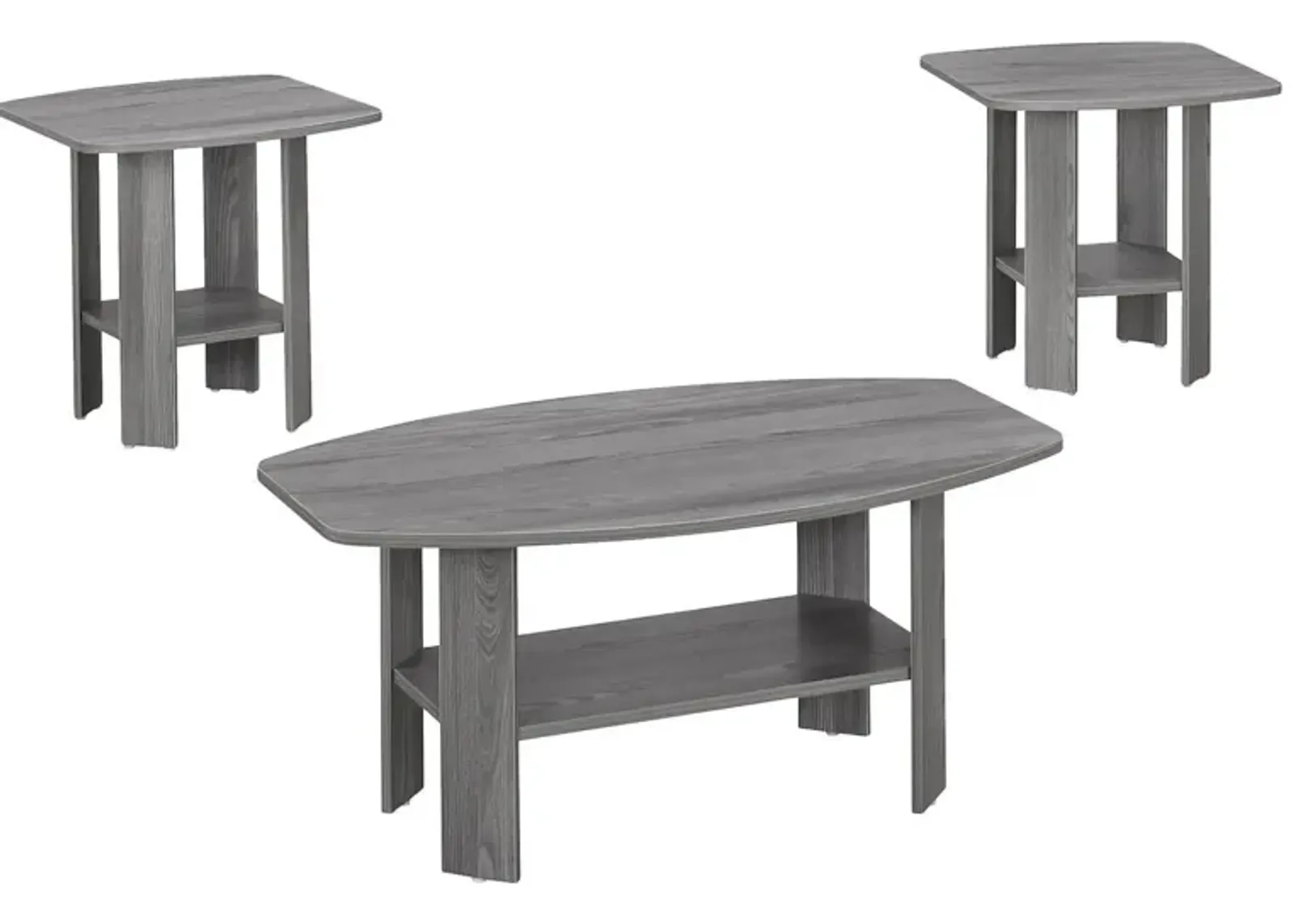 Monarch Specialties 3-pc. Table Set in Grey by Monarch Specialties