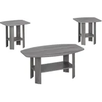 Monarch Specialties 3pc. Table Set in Grey by Monarch Specialties