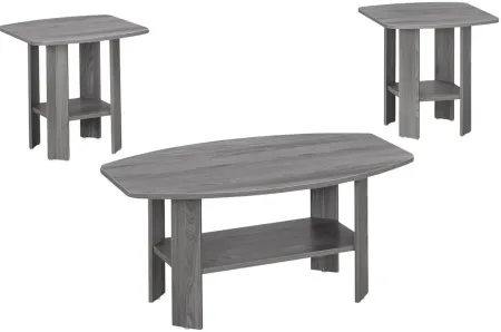 Monarch Specialties 3pc. Table Set in Grey by Monarch Specialties