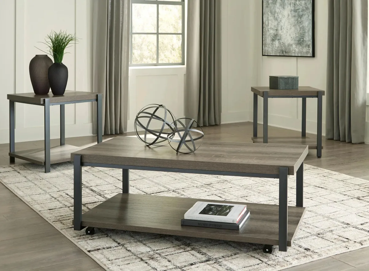 Wilmaden Table (Set of 3) in Gray/Black by Ashley Furniture