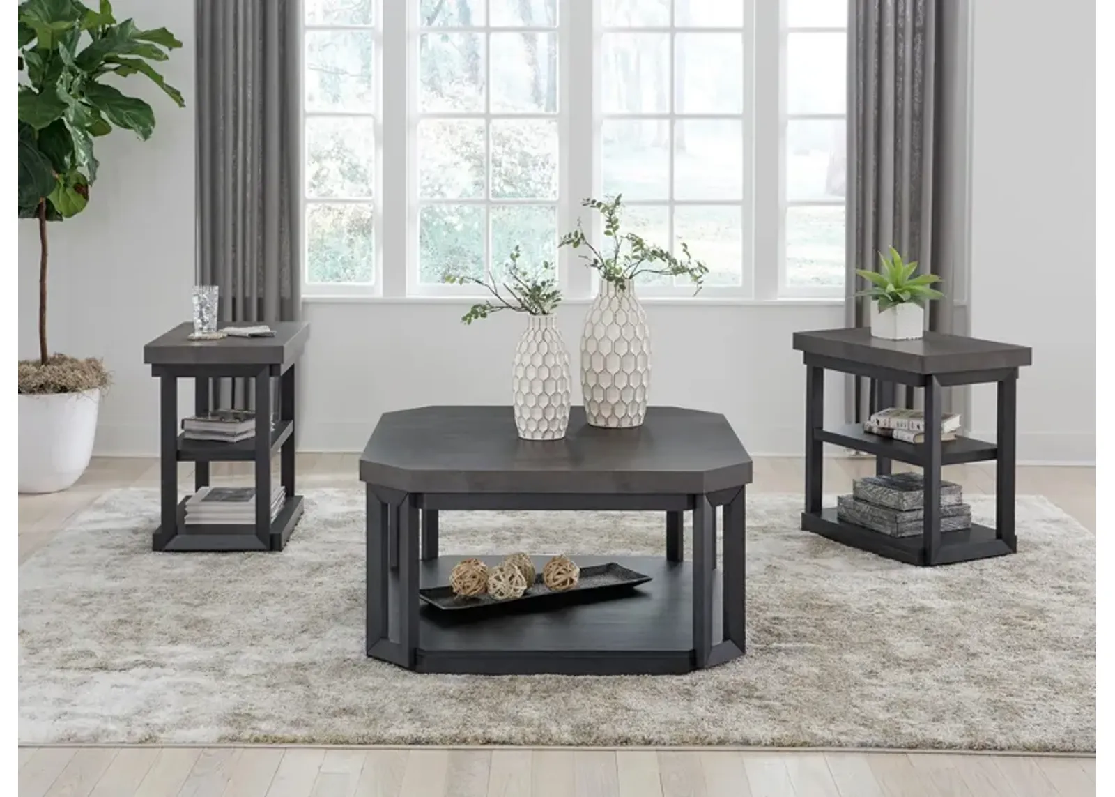 Bonilane 3-pc. Occasional Table Set in Black/Gray by Ashley Furniture