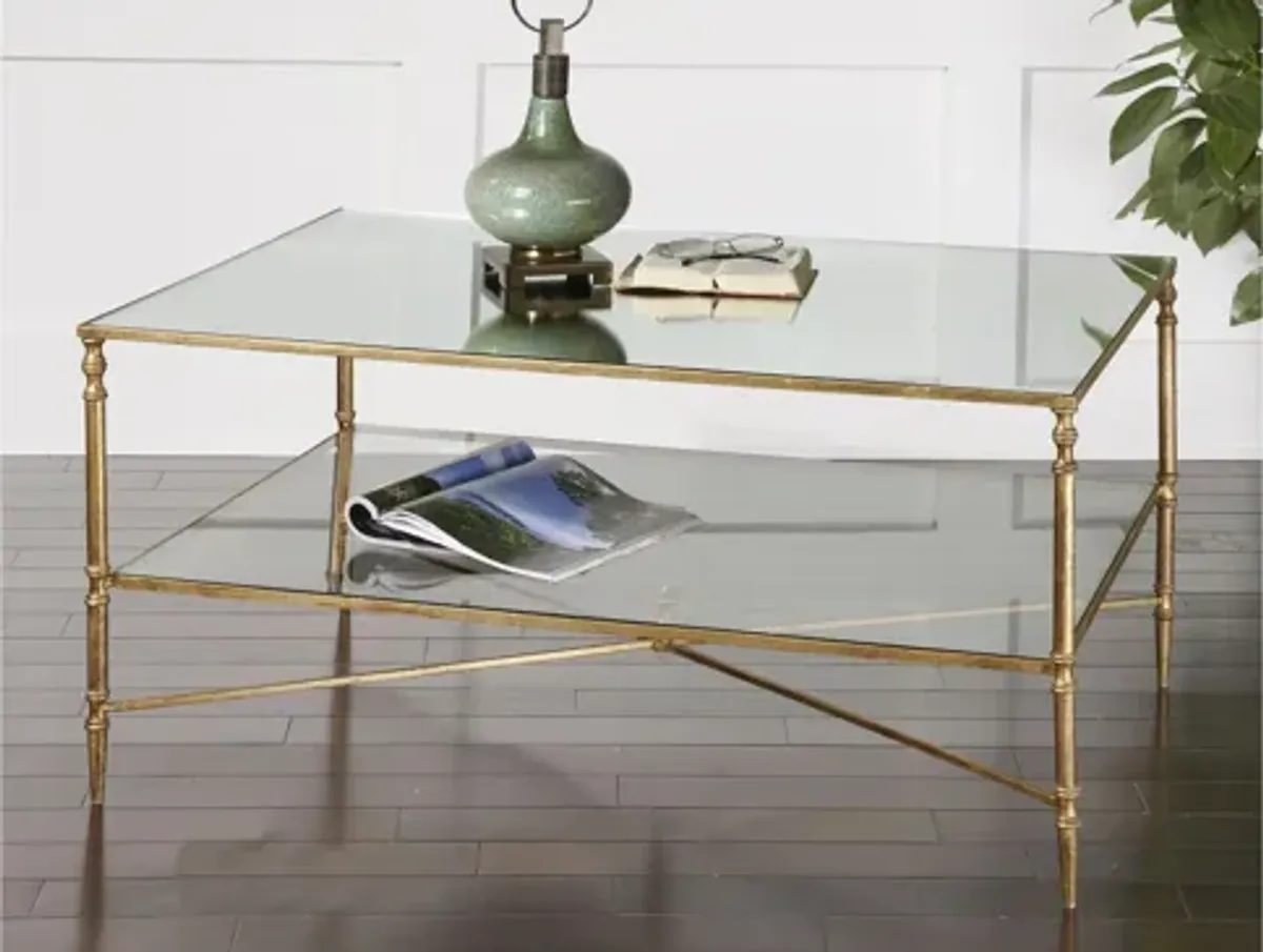 Henzler Rectangular Mirrored Glass Coffee Table