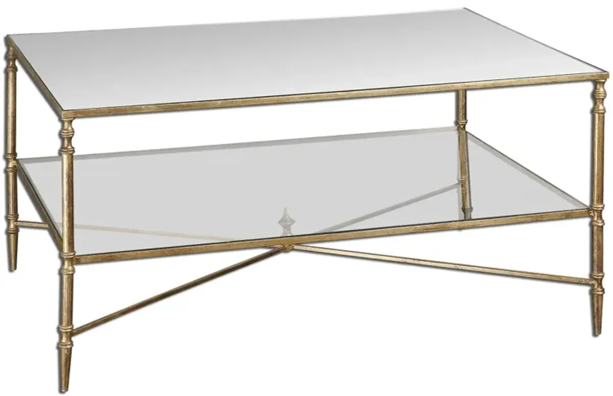 Henzler Rectangular Mirrored Glass Coffee Table