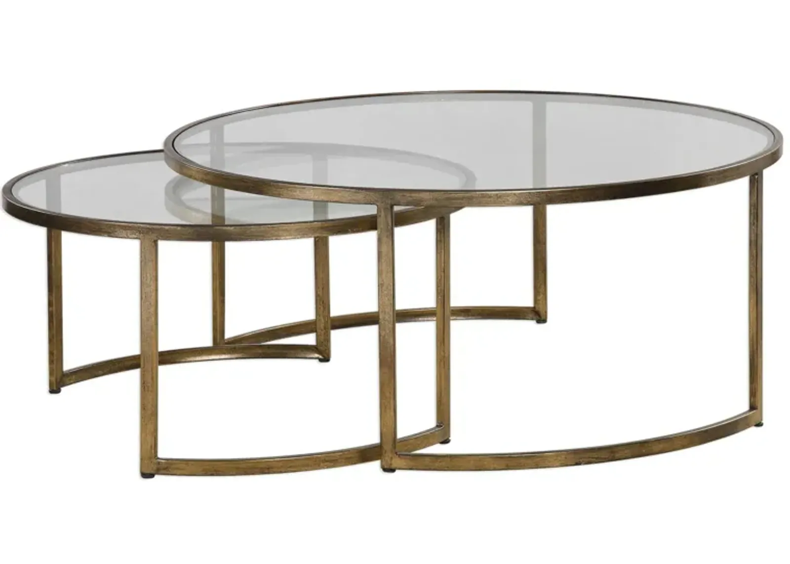 Rhea Round Nesting Coffee Table in Gold by Uttermost