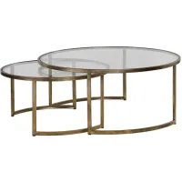 Rhea Round Nesting Coffee Table in Gold by Uttermost