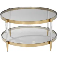 Kingfield Glass Coffee Table in gold by Uttermost