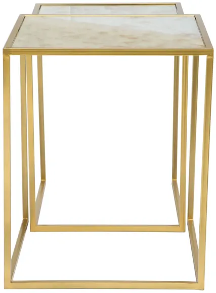 Calais Nesting Tables in Gold by Zuo Modern