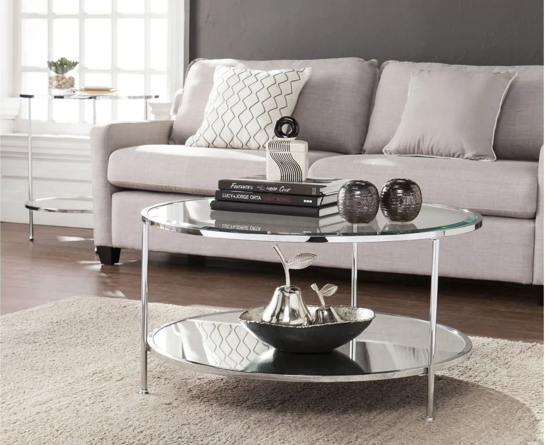 Ackerly Round Cocktail Table in Chrome by SEI Furniture