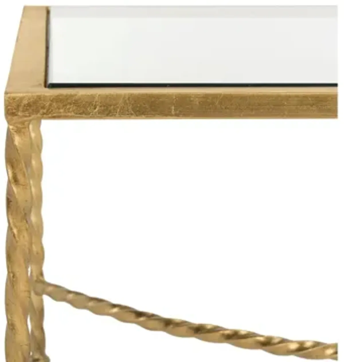 Alecto Gold Leaf Glass Coffee Table