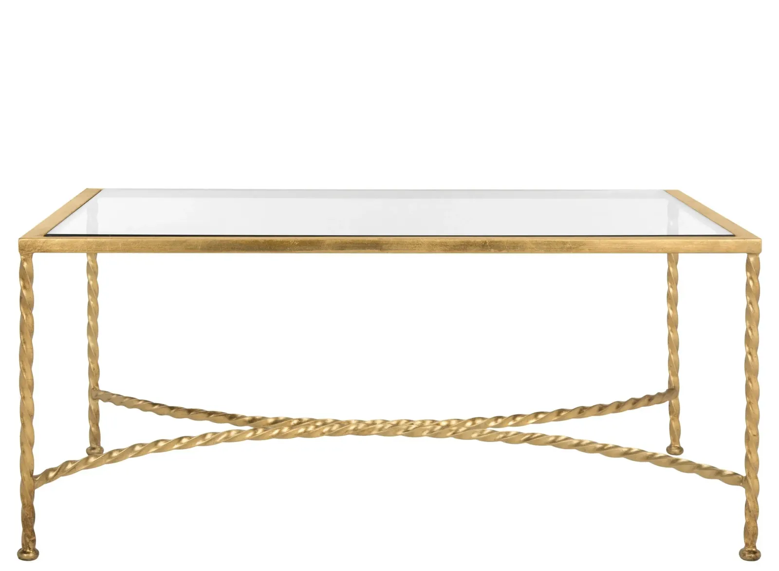 Alecto Gold Leaf Glass Coffee Table