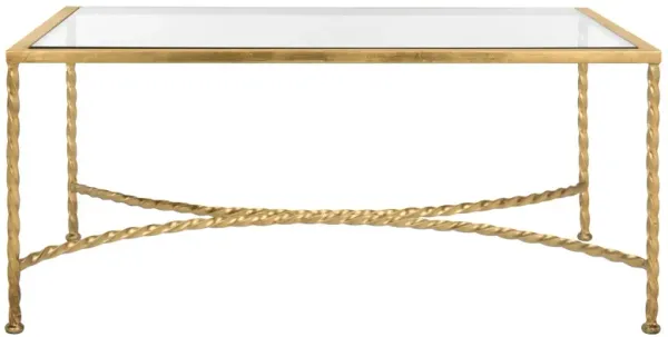 Alecto Gold Leaf Glass Coffee Table