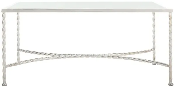 Alecto Silver Leaf Glass Coffee Table
