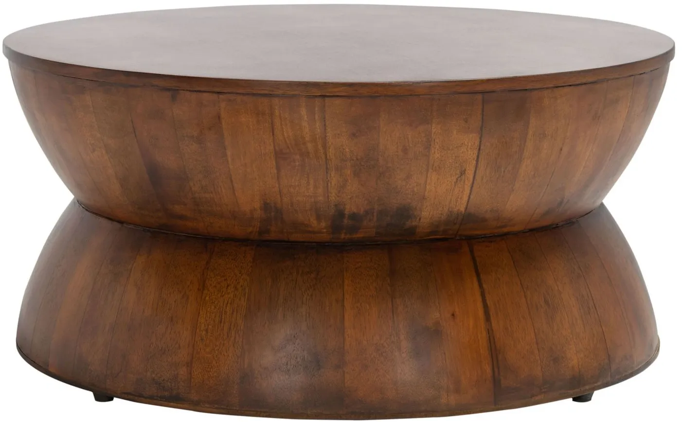 Amalya Round Coffee Table in Brown by Safavieh