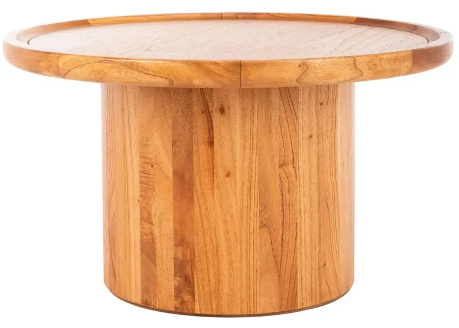 Anwen Round Pedestal Coffee Table in Natural by Safavieh