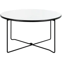 Astrid Round Coffee Table in White by Safavieh