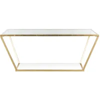 Aziz Gold Leaf Coffee Table in Gold by Safavieh