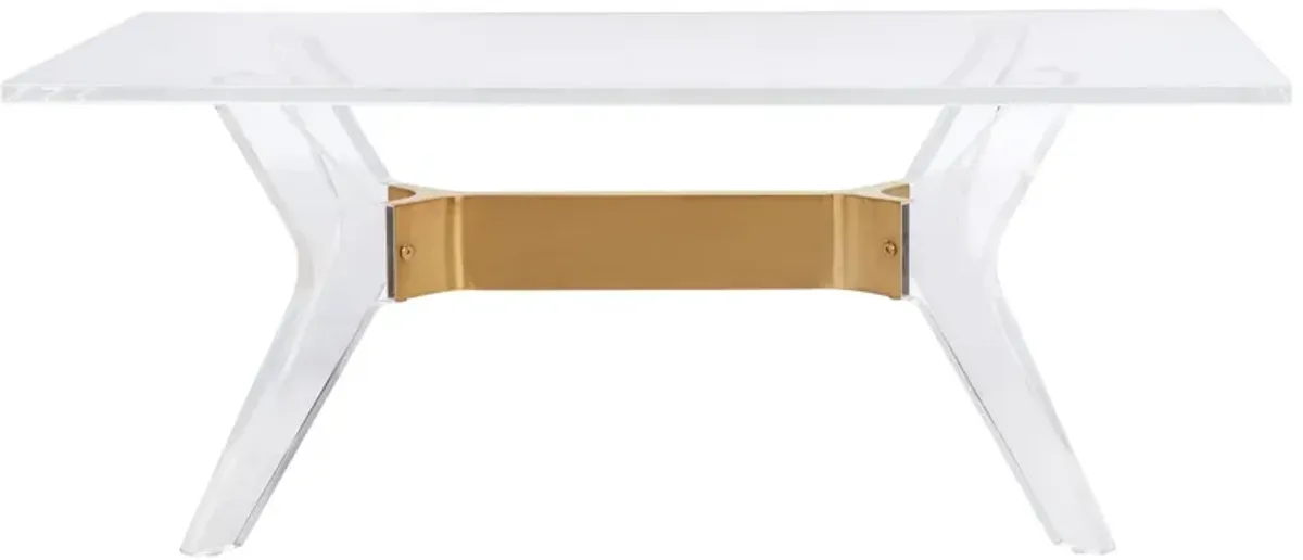 Babylon Coffee Table in Clear & brass by Safavieh