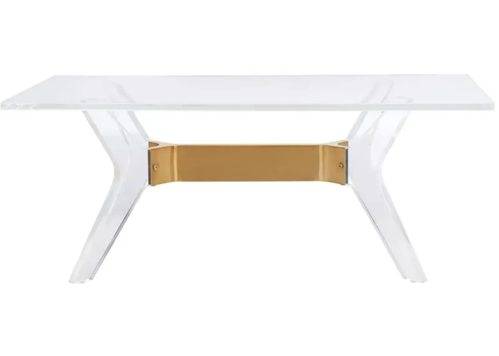 Babylon Coffee Table in Clear & brass by Safavieh