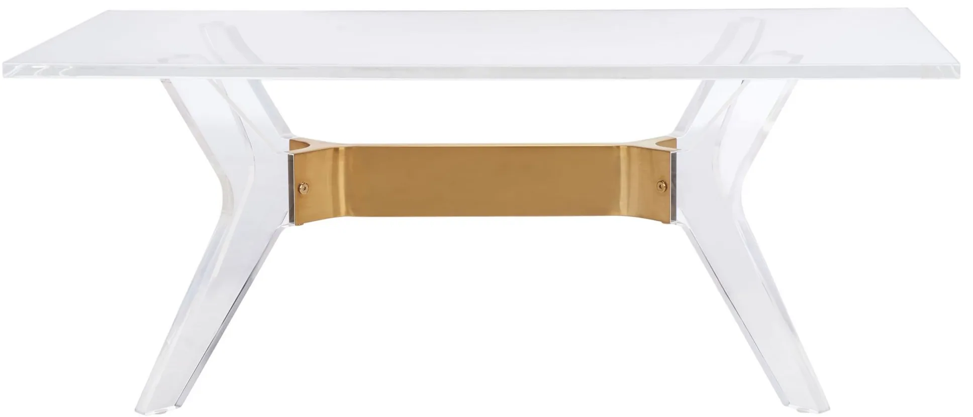 Babylon Coffee Table in Clear & brass by Safavieh