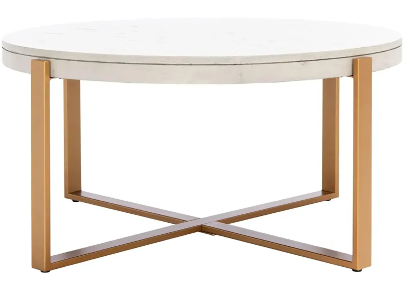 Bartholomew Round Coffee Table in White Wash by Safavieh