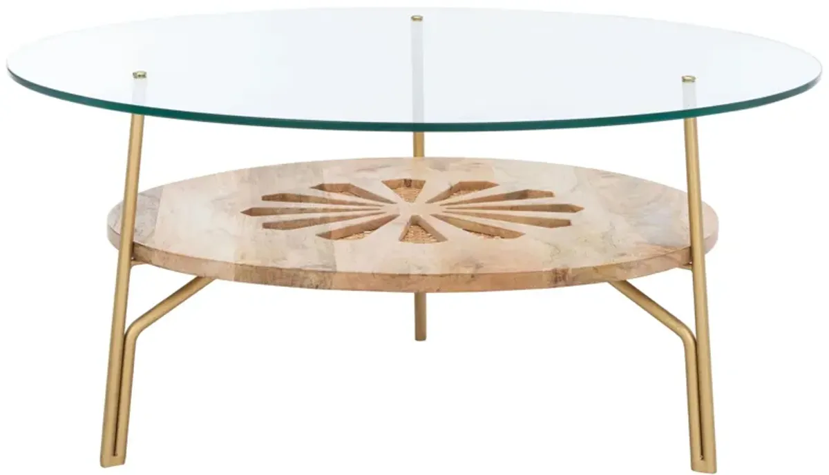 Basil Round Coffee Table in Natural by Safavieh