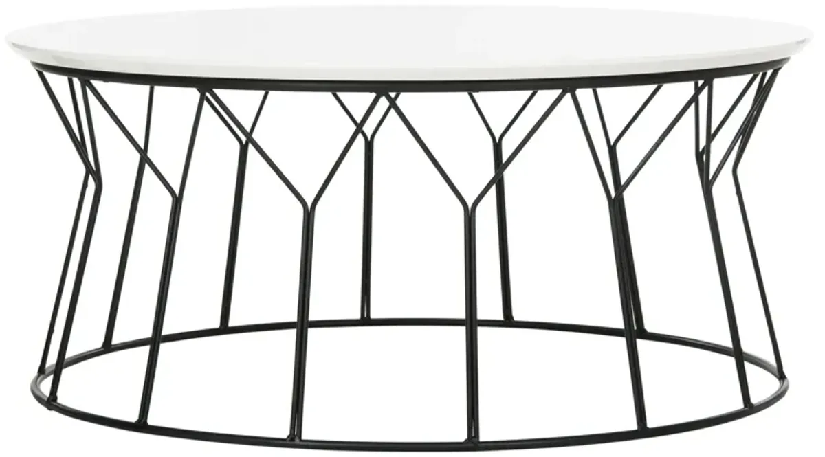 Bela Coffee Table in White by Safavieh