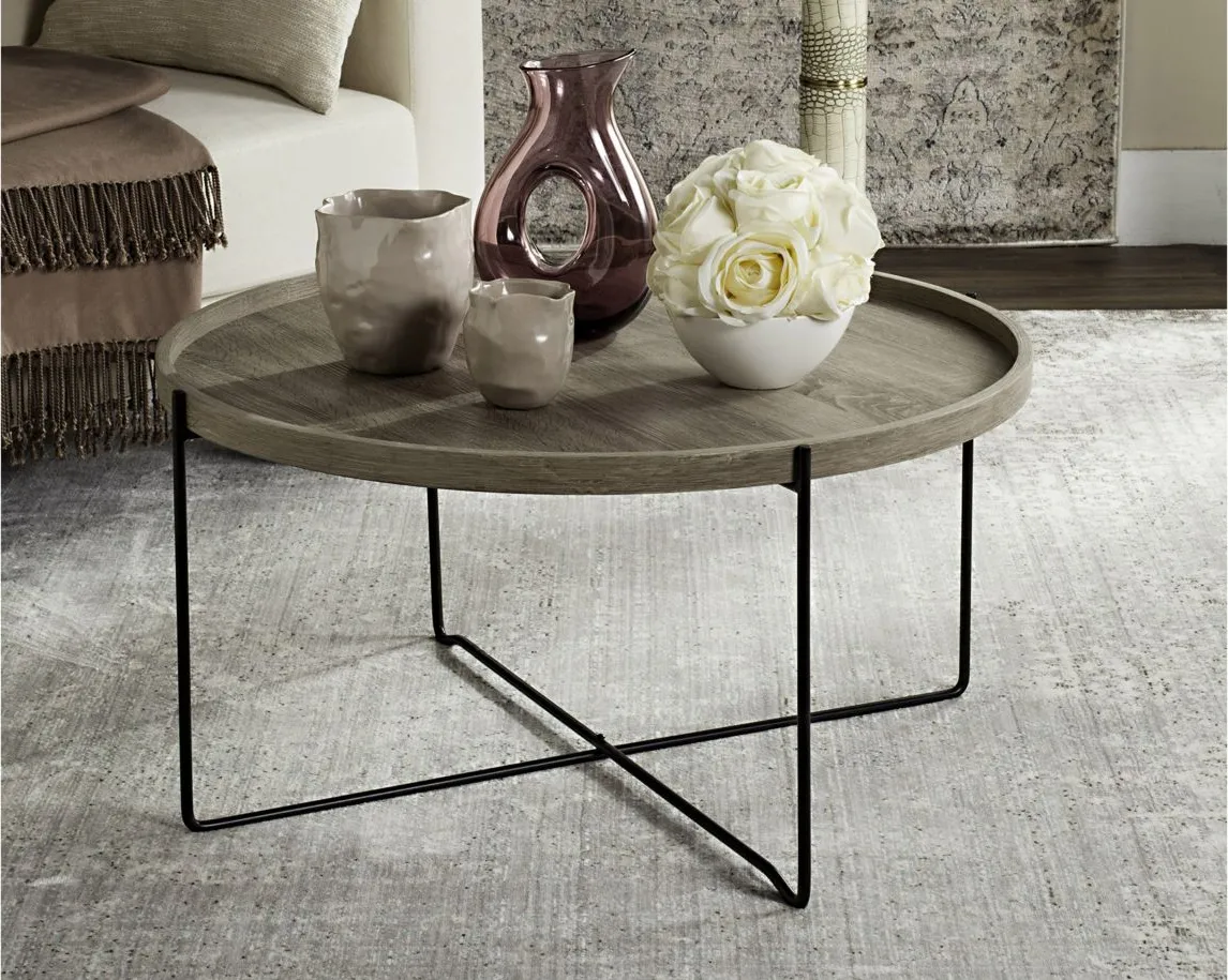 Boris Coffee Table in Light Gray by Safavieh