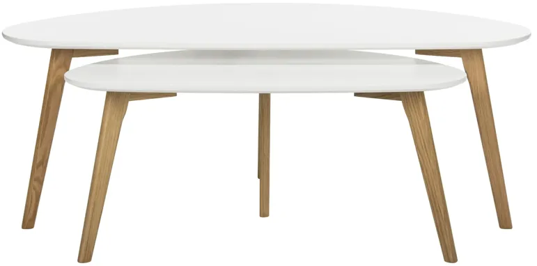 Carmen Double Coffee Table in White by Safavieh