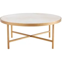 Carolina Round Coffee Table in White by Safavieh