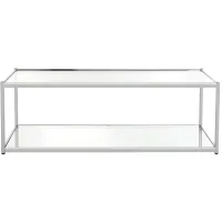 Cathal Glass Coffee Table in Chrome by Safavieh