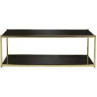 Cathal Glass Coffee Table in Gold by Safavieh