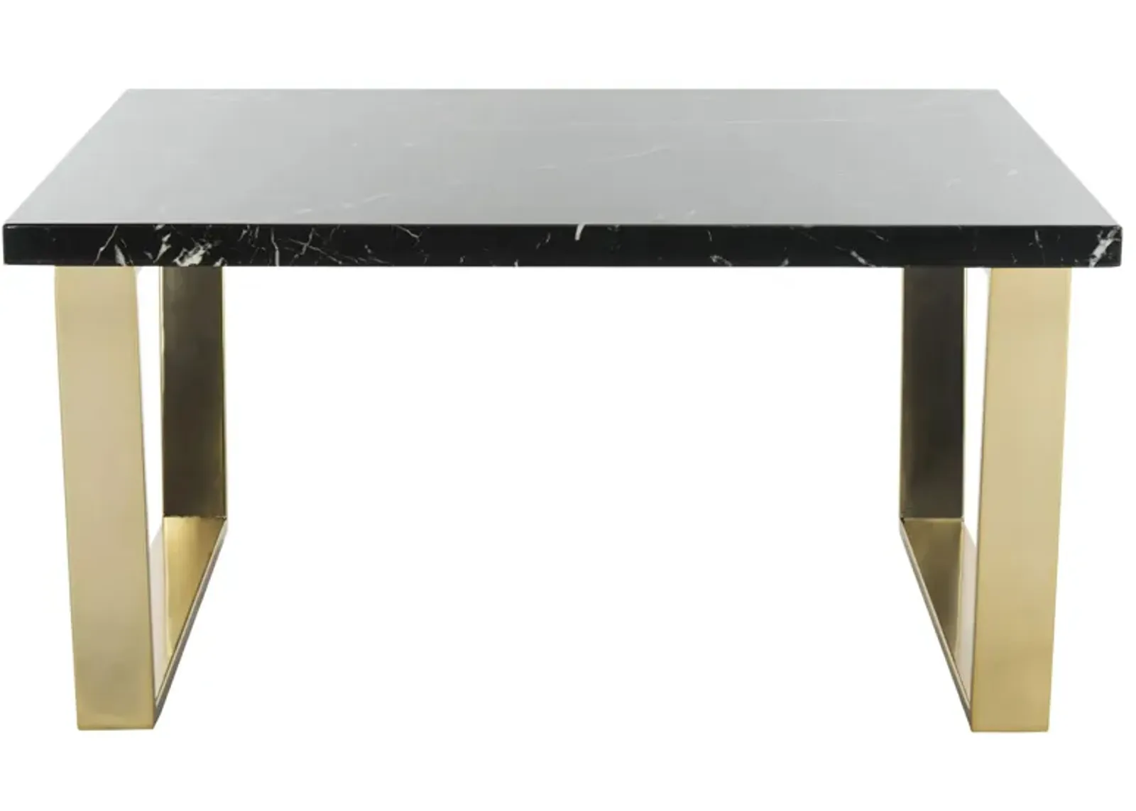 Corey Square Coffee Table in Black Marble by Safavieh