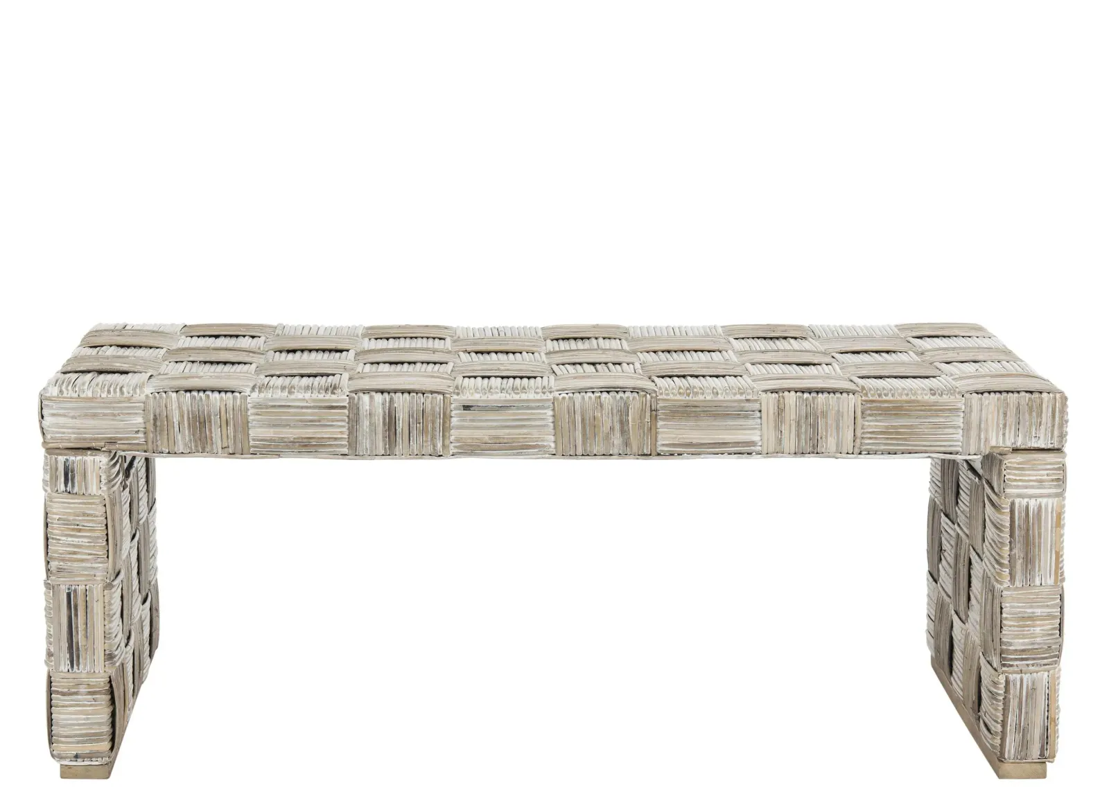 Cristina Rattan Coffee Table in White by Safavieh