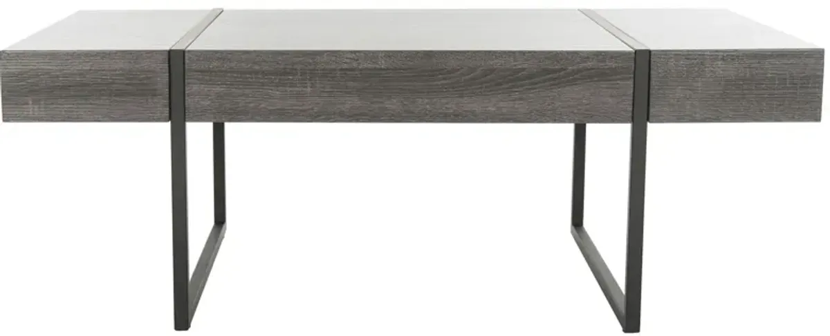 Deion Rectangular Modern Coffee Table in Black by Safavieh