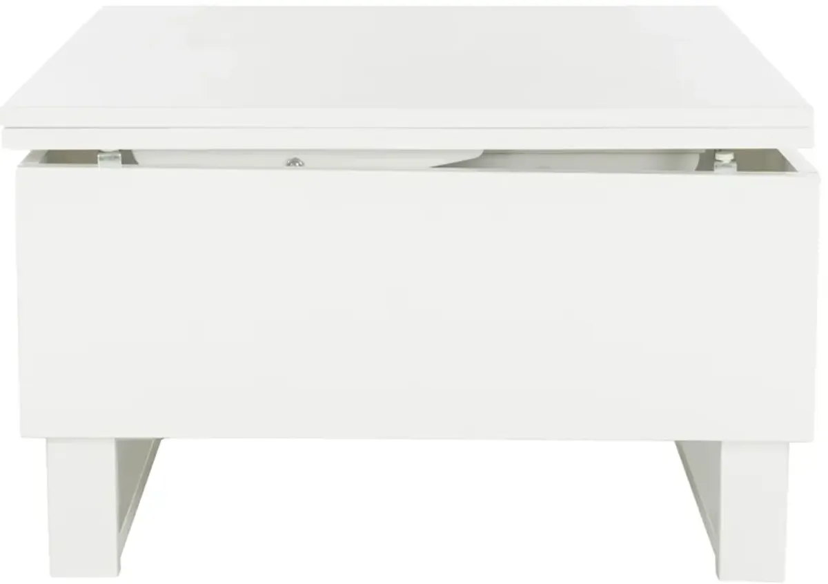 Dion Lift Top Coffee Table in White by Safavieh